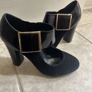 Tory Burch Black Suede and Patent Leather Maryjanes size 7M